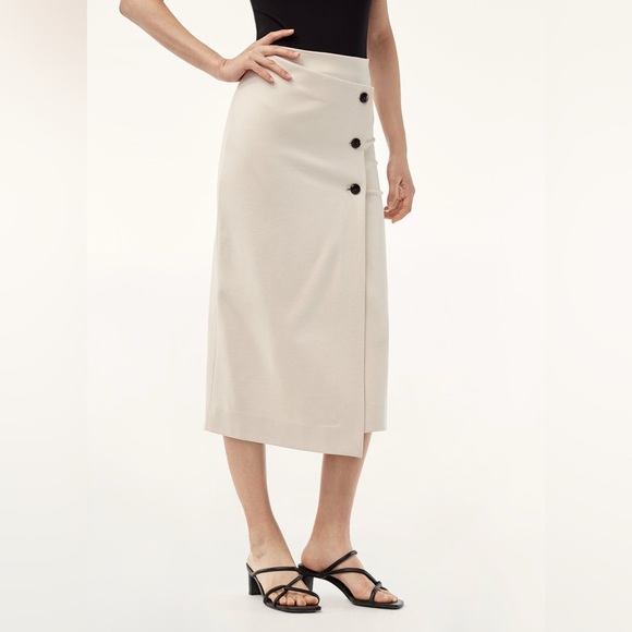BABATON Billy Skirt Button Faux Wrap Midi - Picture 1 of 8